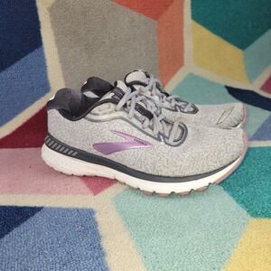Brooks Adrenaline GTS 20 Womens 8.5 Grey Purple Running Shoes 1202961B030